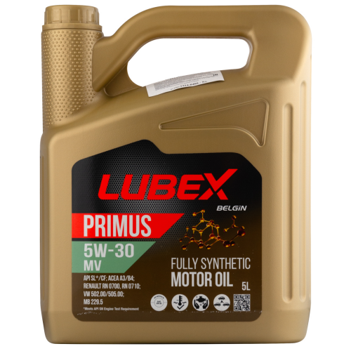 L034-1324-0405 LUBEX Синт-ое мот.масло PRIMUS MV 5W-30 CF/SL A3/B4 (5л) - 5 л