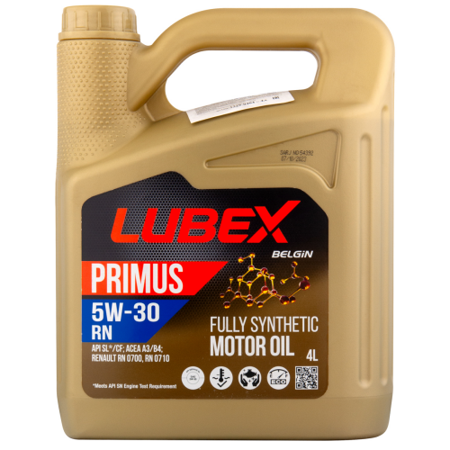 L034-1329-0404 LUBEX Синт-ое мот.масло PRIMUS RN 5W-30 CF/SL A3/B4 (4л) - 4 л L034-1329-0404 LUBEX Синт-ое мот.масло PRIMUS RN 5W-30 CF/SL A3/B4 (4л) - 4 л