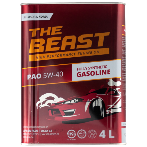 E0102L04U1 THE BEAST Синт-ое мот.масло PAO 5W-40 (4л) - 4 л E0102L04U1 THE BEAST Синт-ое мот.масло PAO 5W-40 (4л) - 4 л